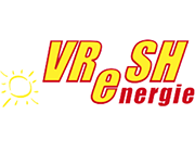 Logo mit gelbem Text "VR eSH" und "energie" in Rot, links eine gelbe Sonne.